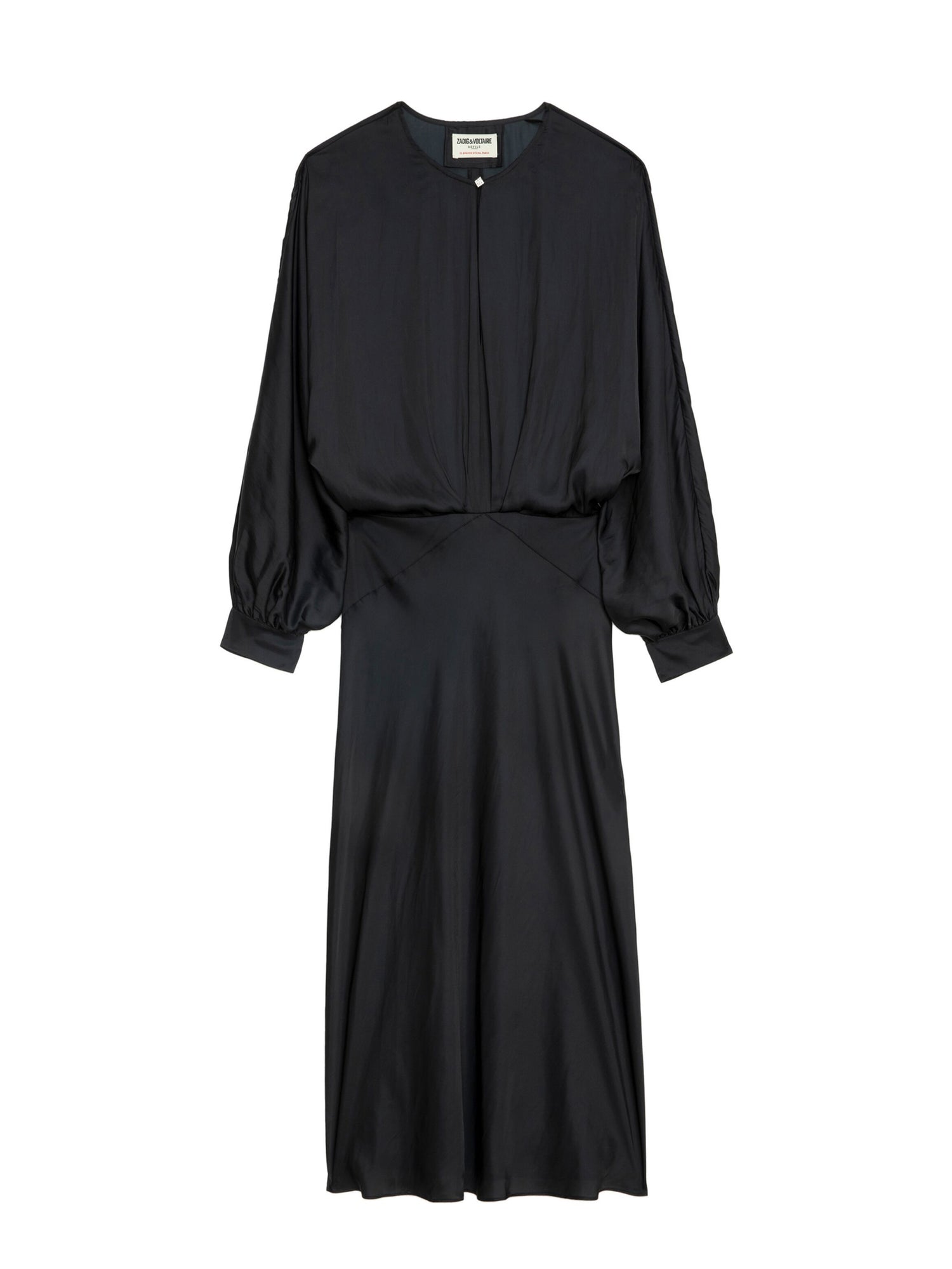 Ruiko satin dress, black