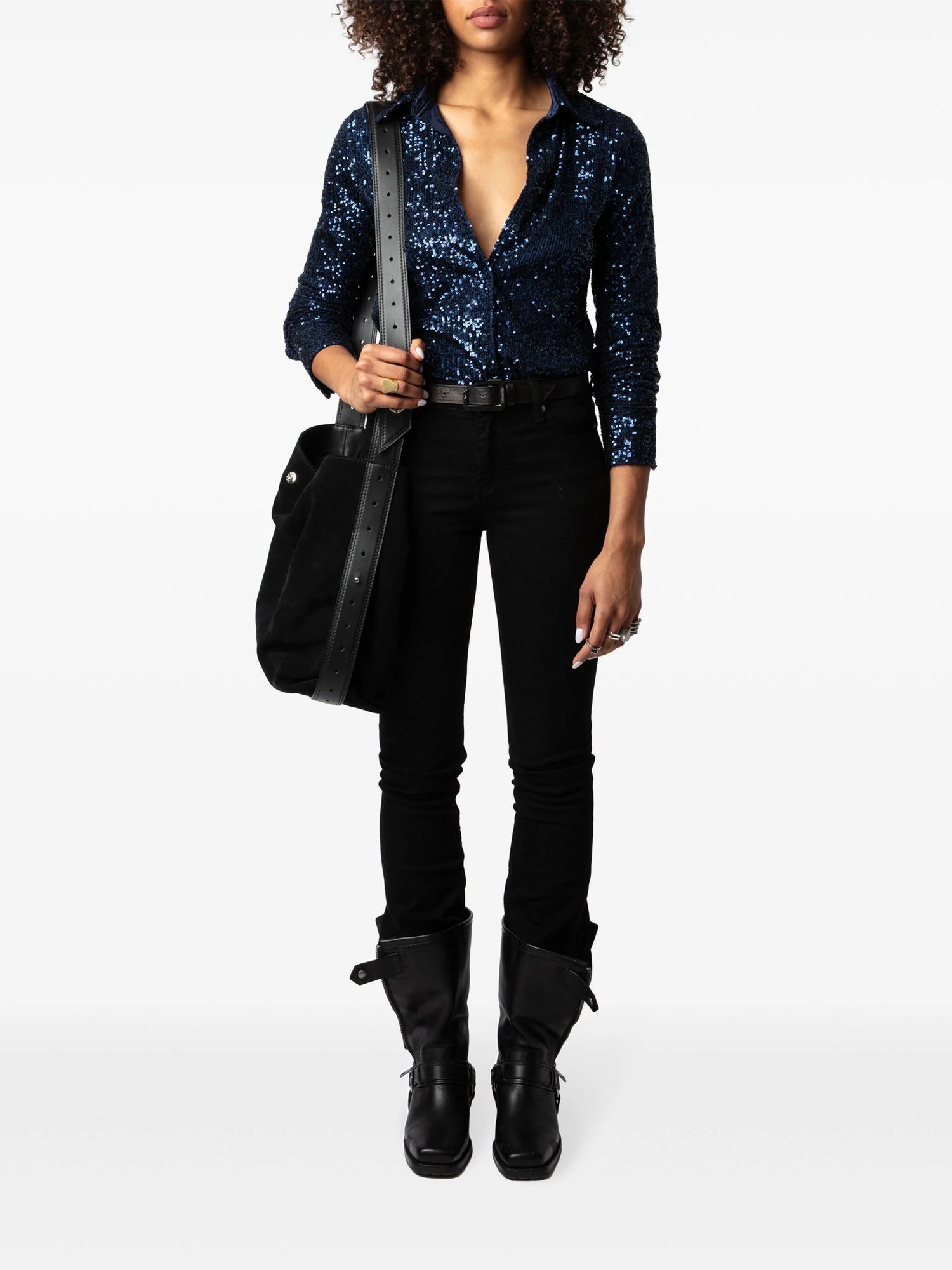 Tawny Sequins Shirt, blue