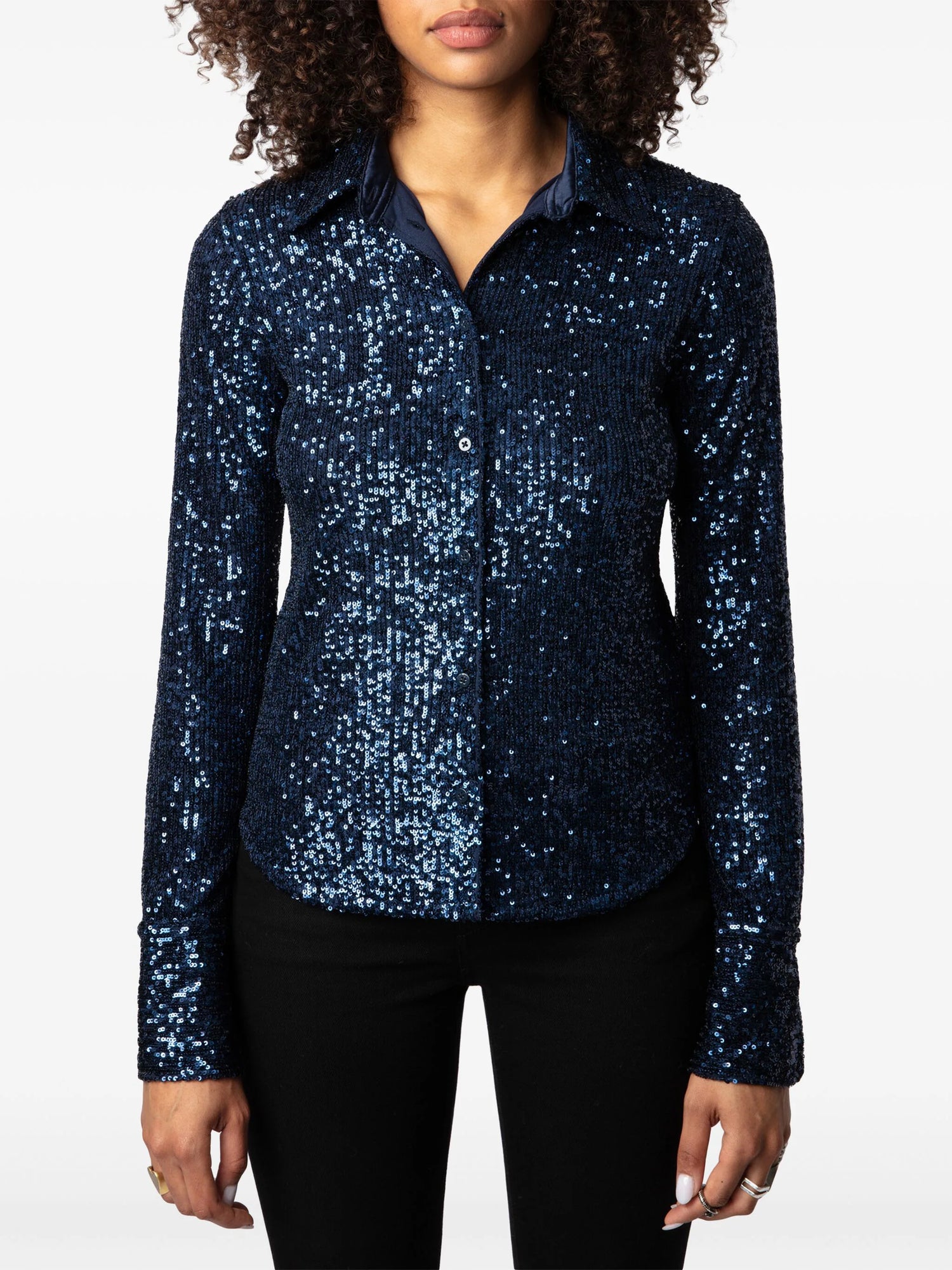 Tawny Sequins Shirt, blue