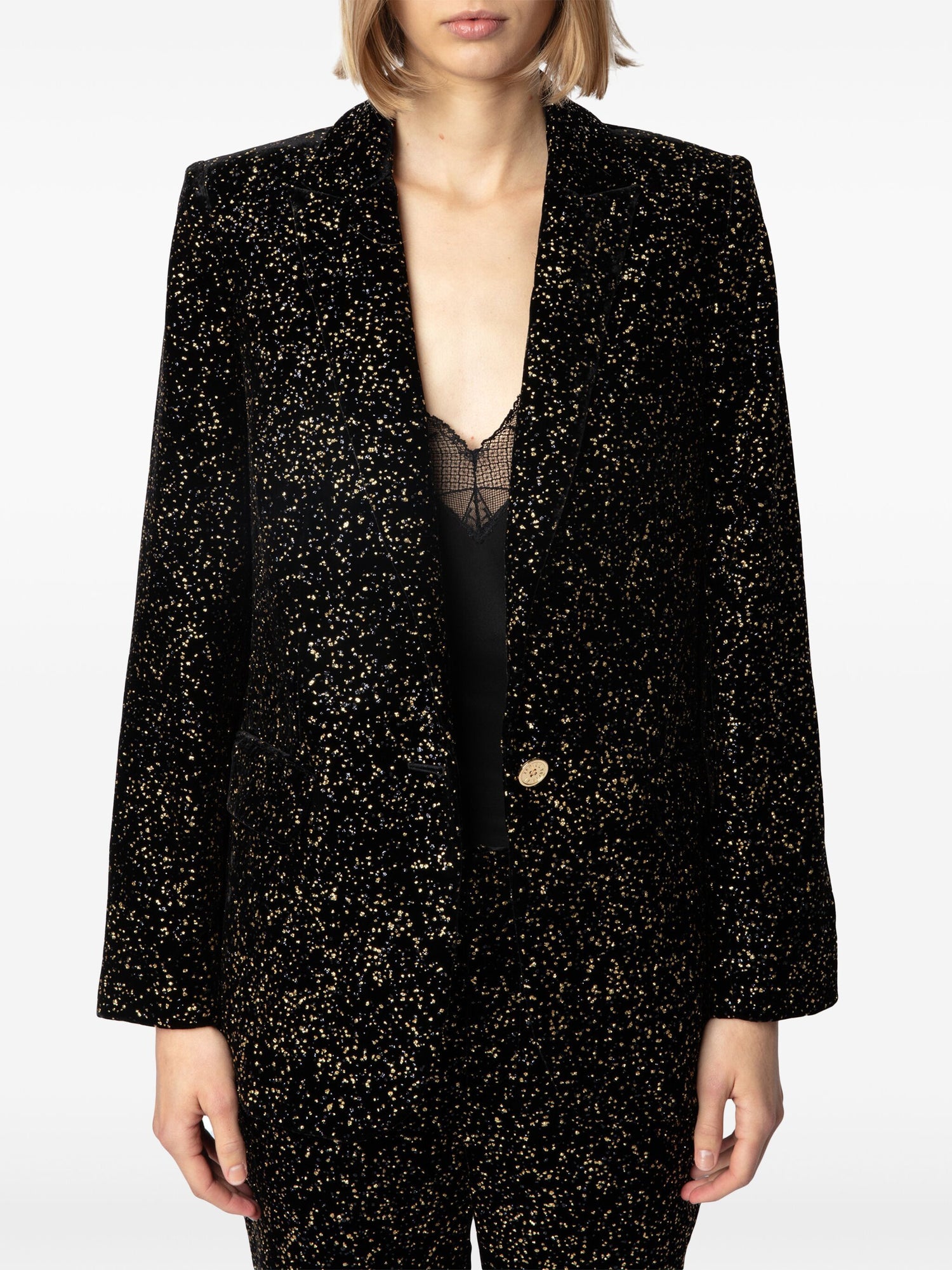 Valse Glitter Dots Blazer, black