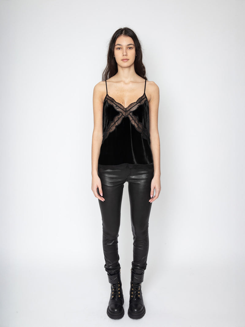 Cishi Velvet Top, Black