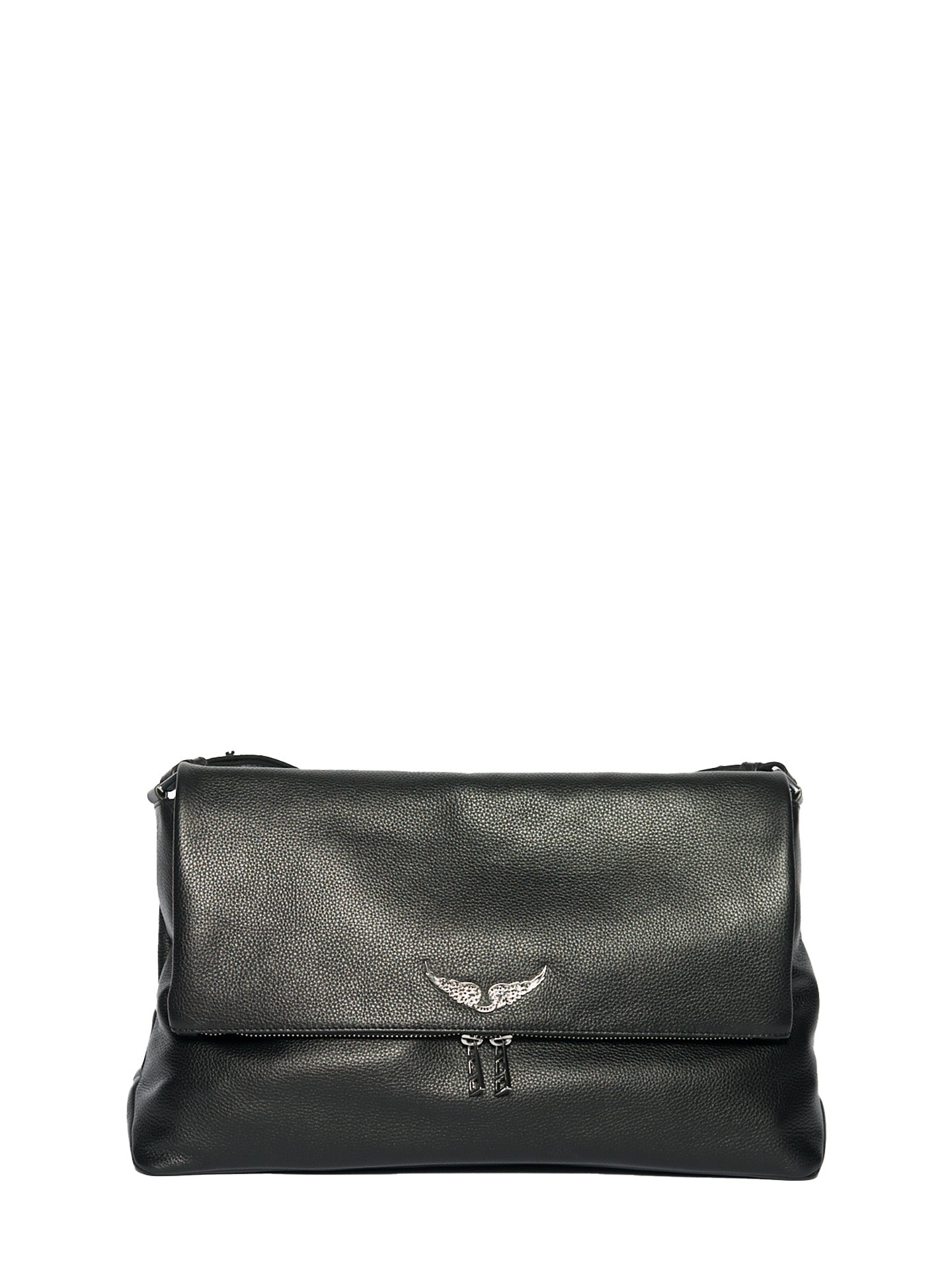 Rocky xl grained leather bag, black