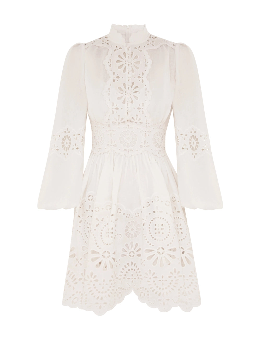 Acacia Broderie Mini Dress, ivory