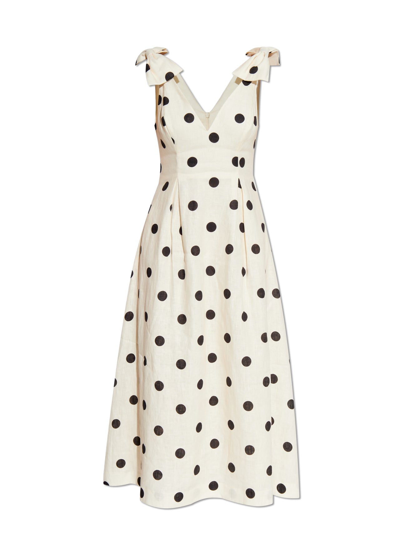 Crush V Neck Midi Dress, cream/black dot