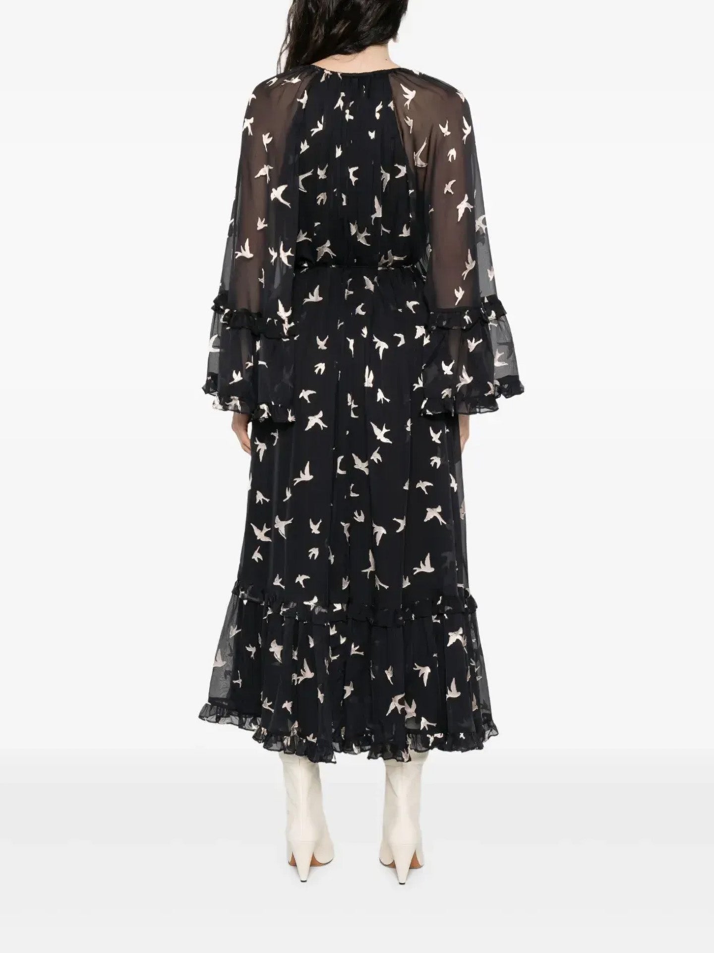 Burnout midi dress, black