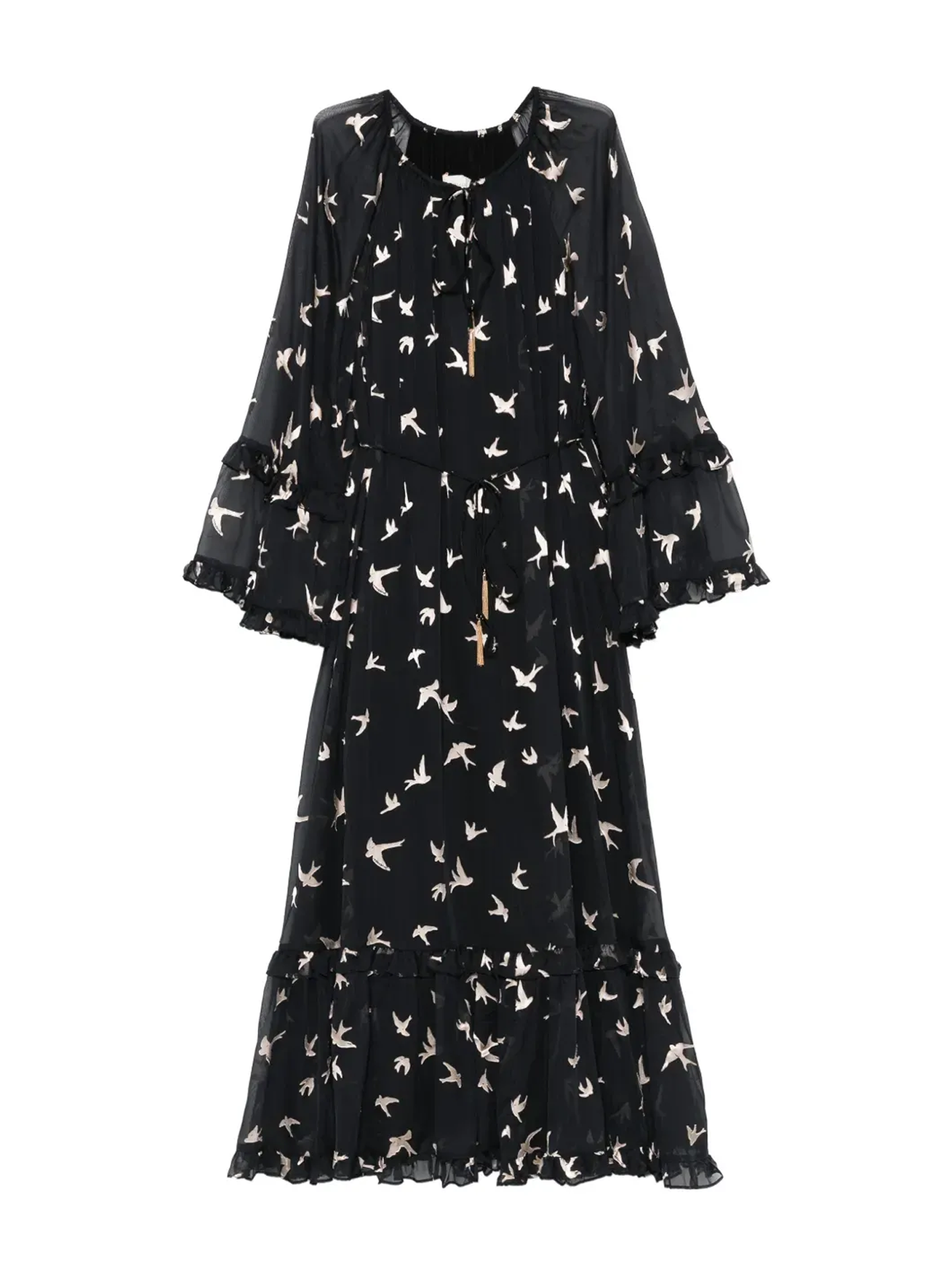 Burnout midi dress, black