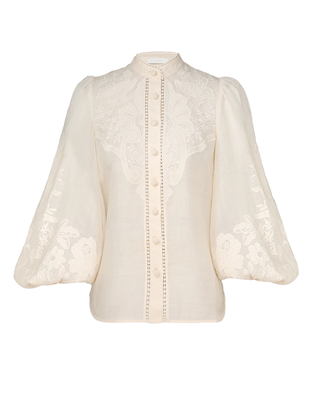 Ottie Embroidered Blouse, ivory