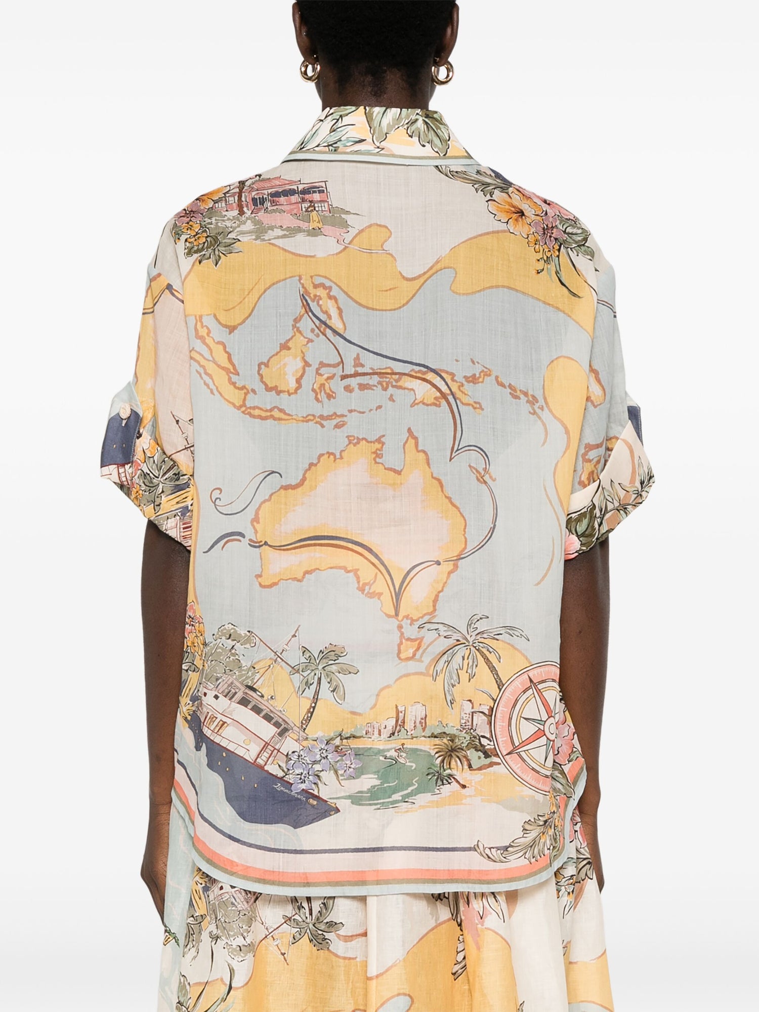 Tallow Relaxed Shirt, Nautical Map