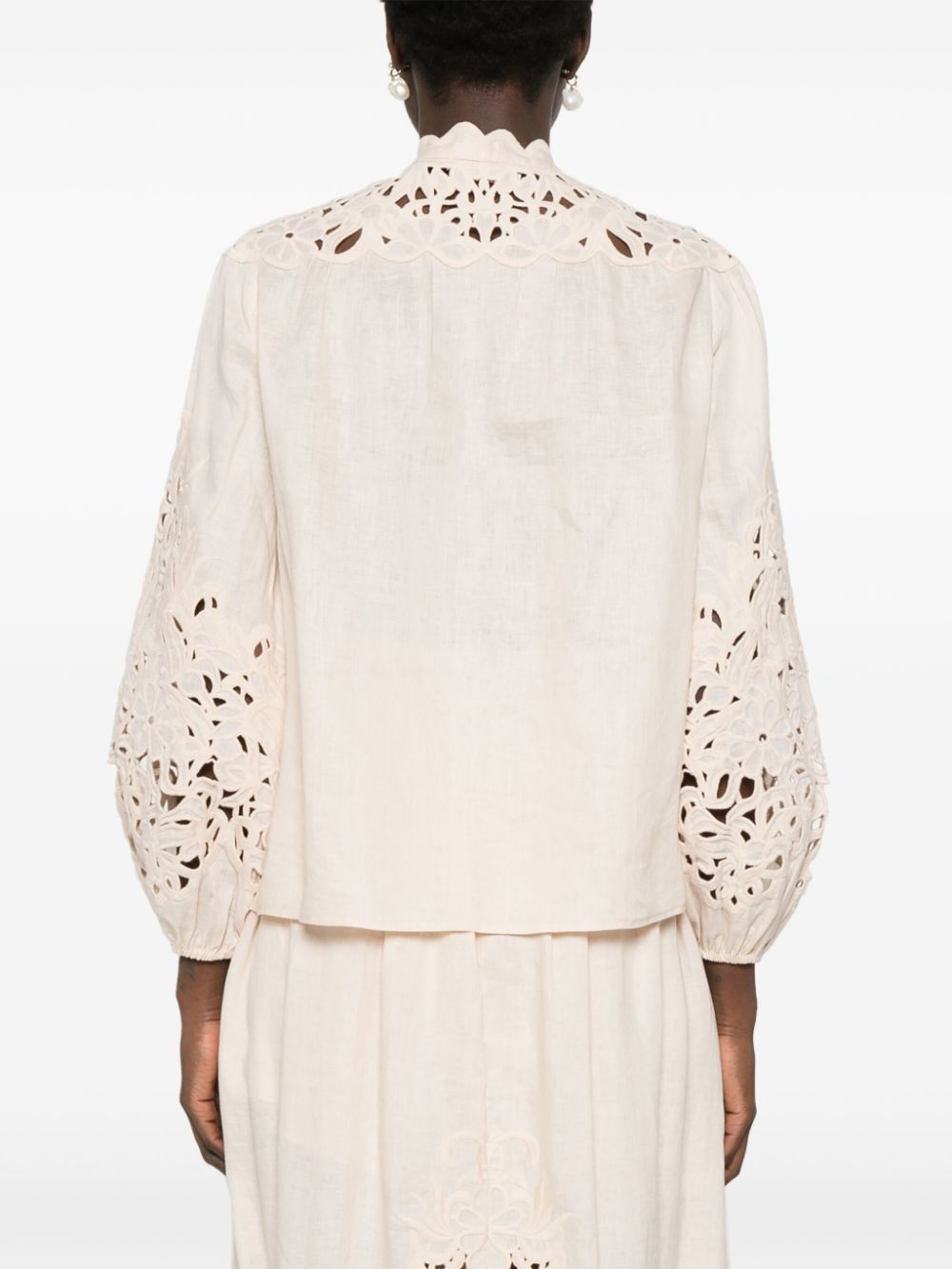 Wylie Embroidered Blouse, cream