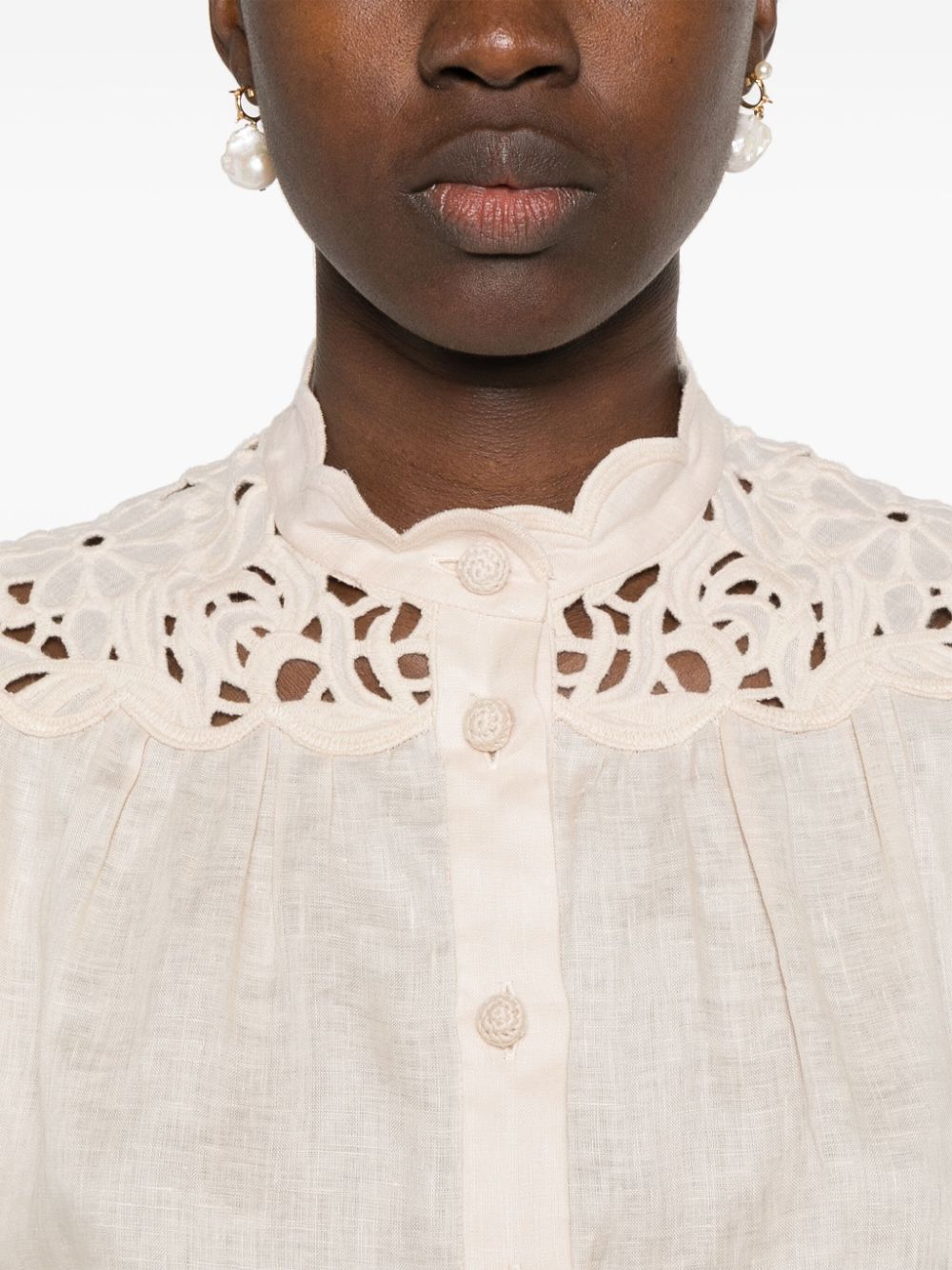 Wylie Embroidered Blouse, cream