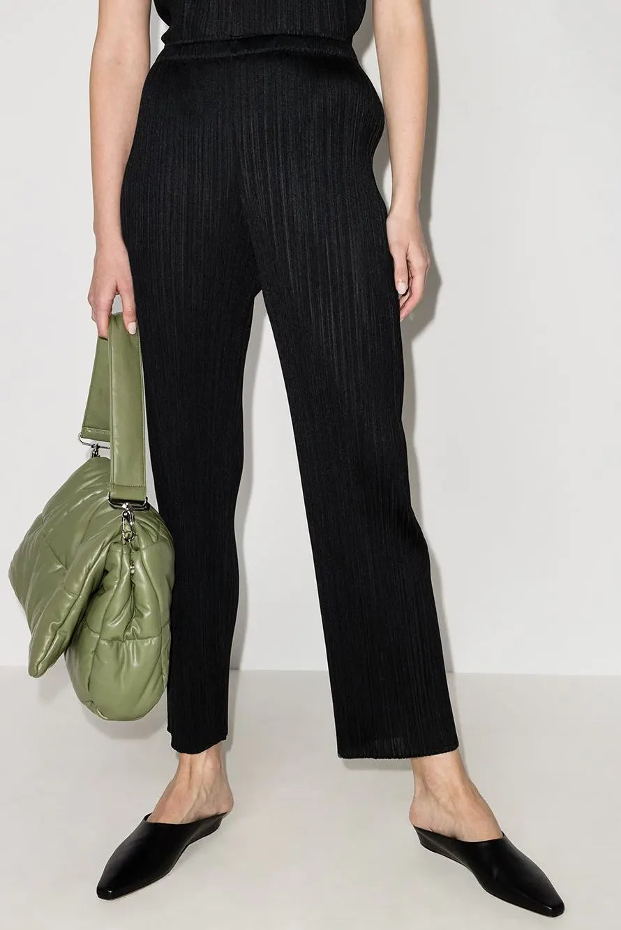 Pleated full-length trousers, black (carryover)