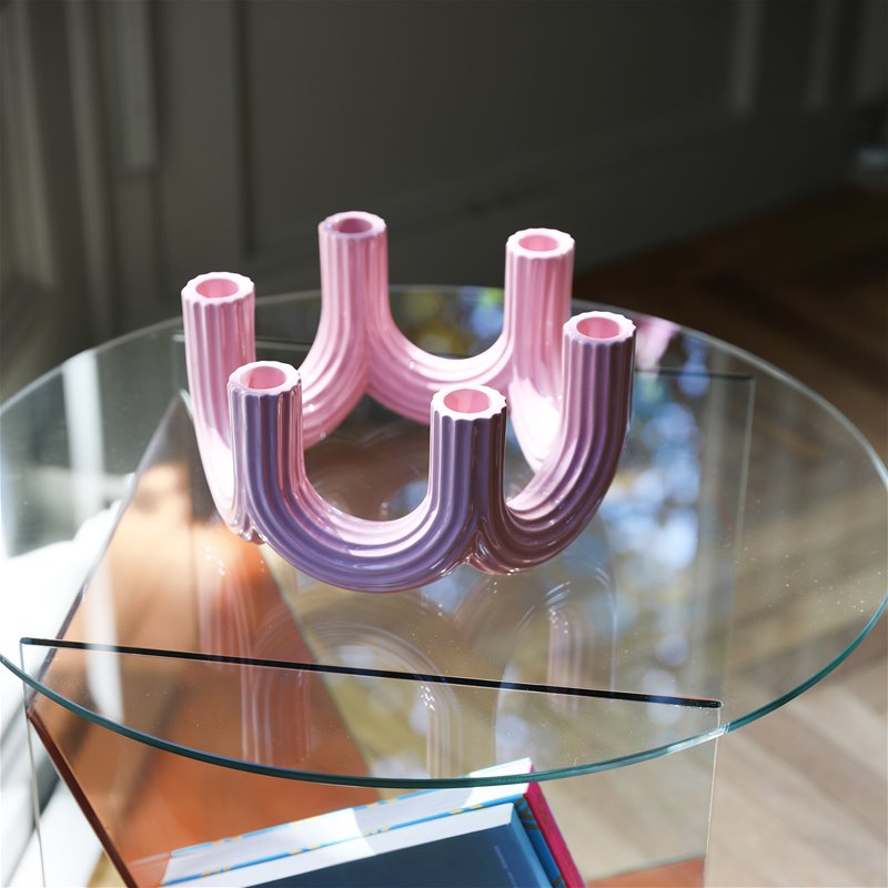 Candle holder Churros, pink