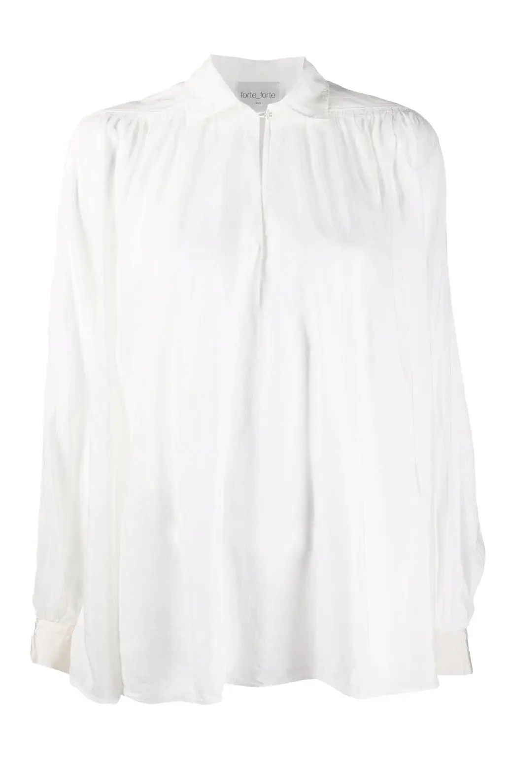 Ruched-detail blouse white