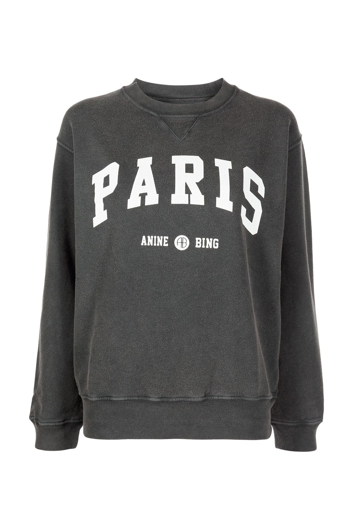 Anine Bing: Ramona printed sweatshirt 'Paris', washed black