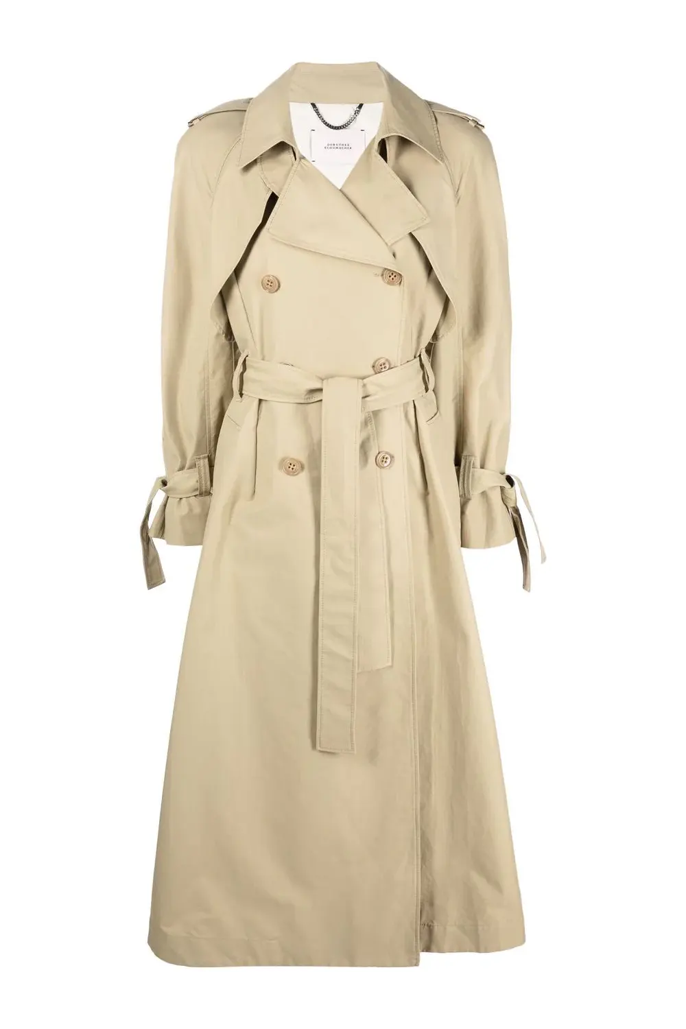 Double-breasted trench coat, khaki beige