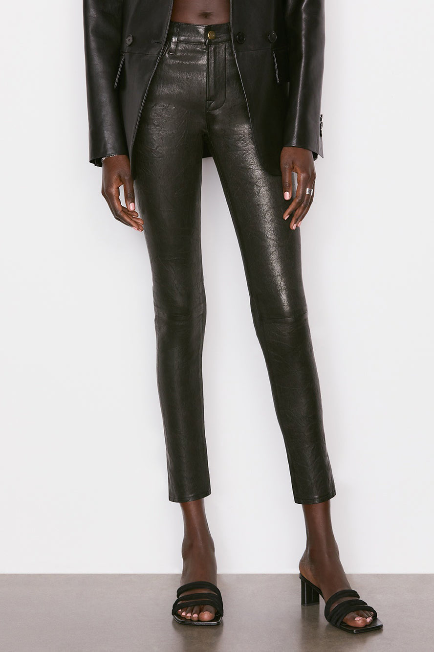 Le High skinny leather trousers black