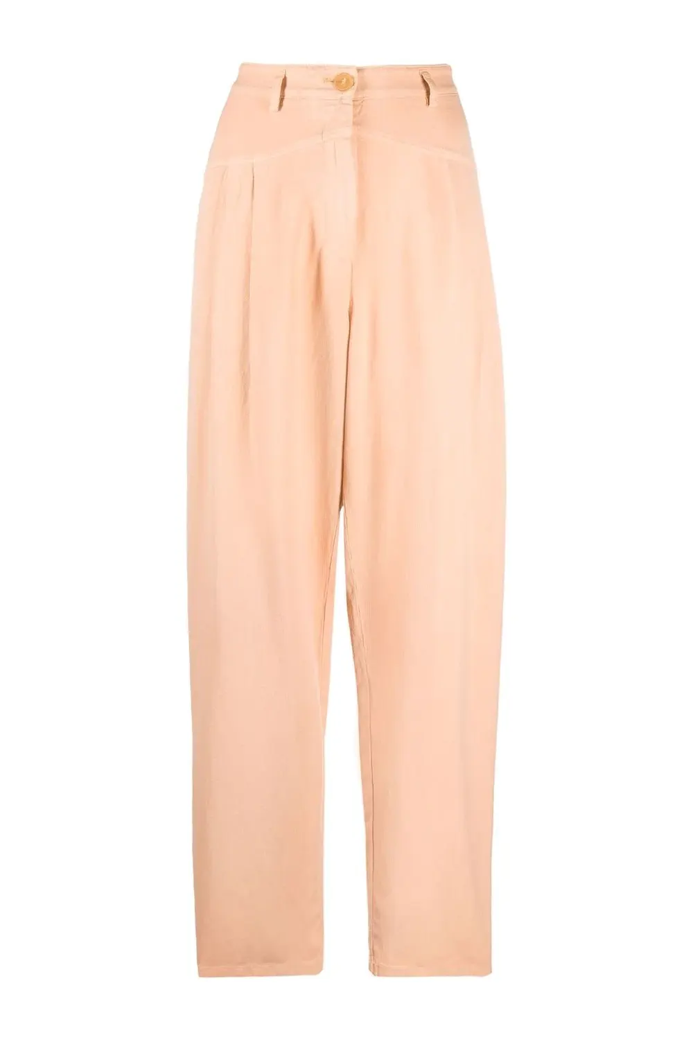 High-waisted straight-leg trousers, apricot