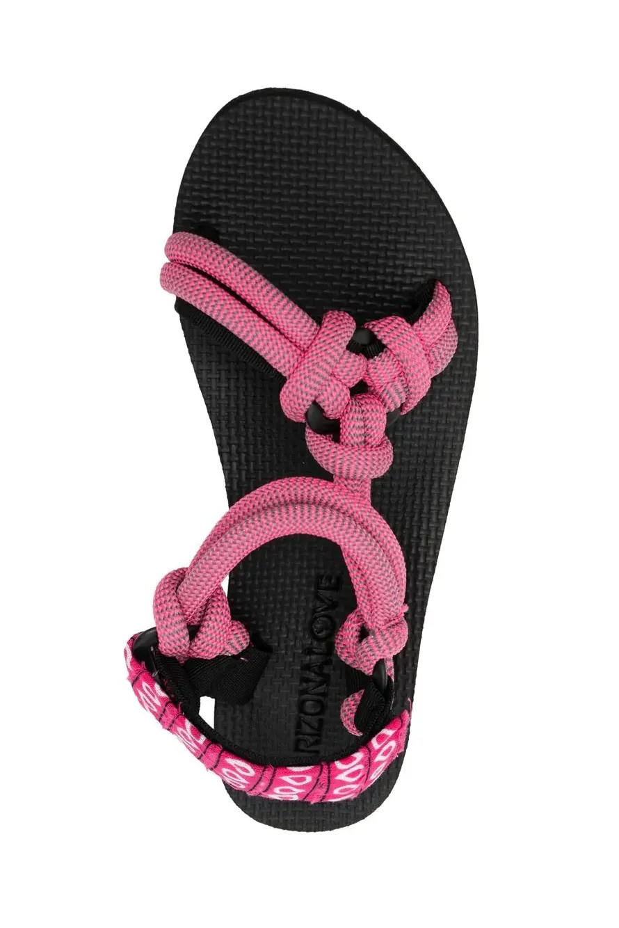 Rope-detail open-toe sandals, pink