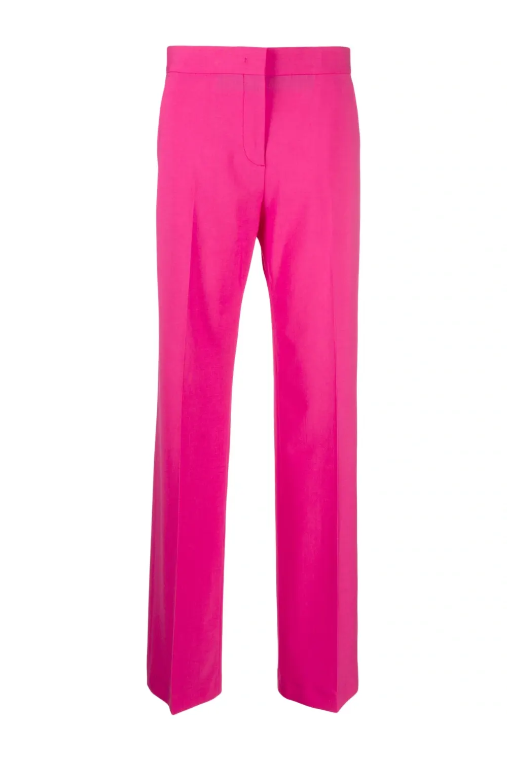 Wool wide-leg high-waisted trousers, pink