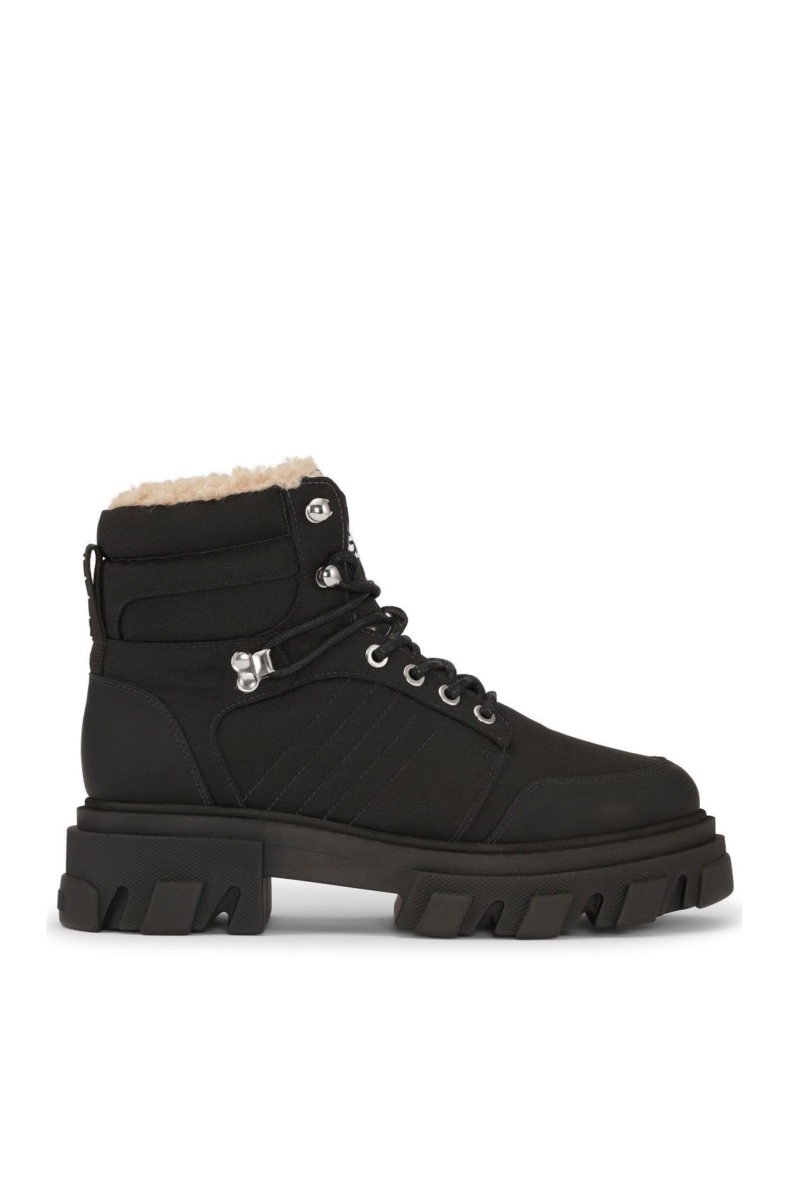 Lace-up hiking boots, black
