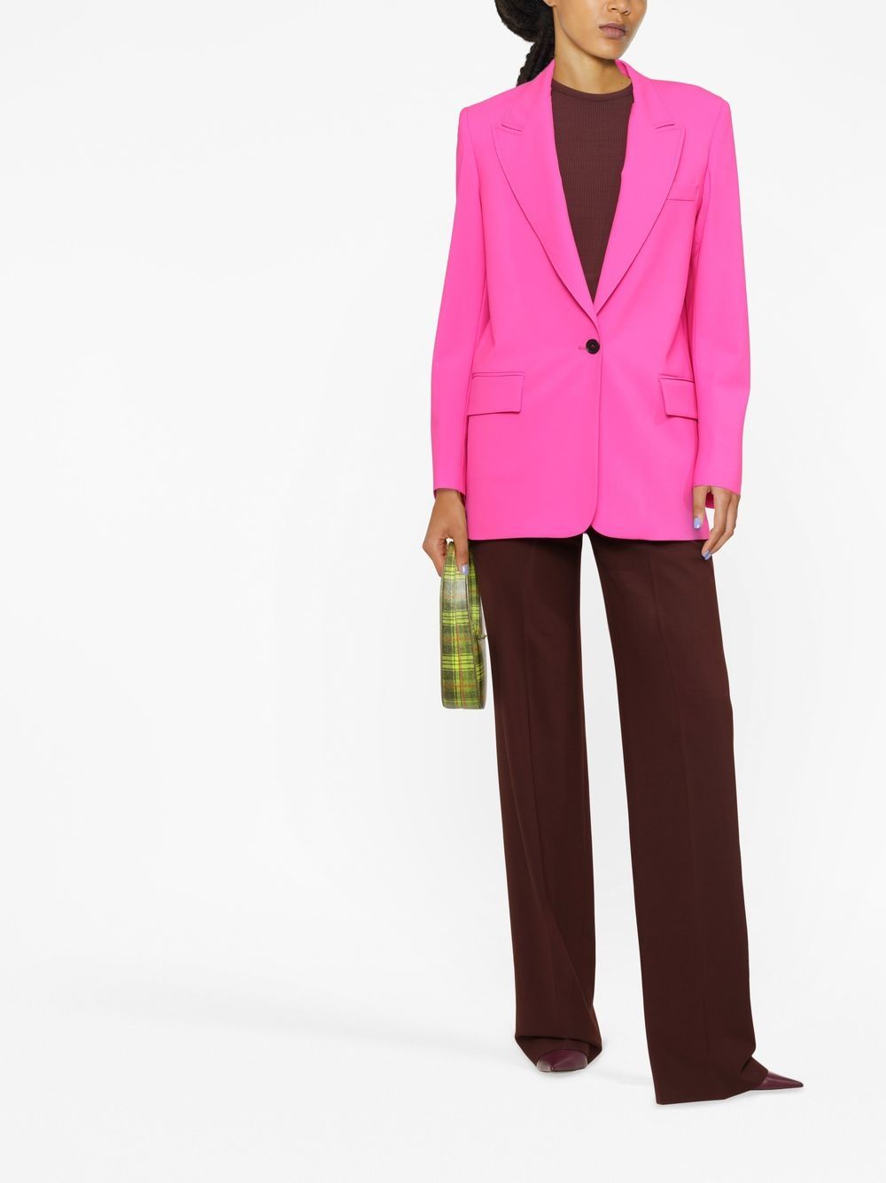 Buttoned-up single-breasted blazer, pink