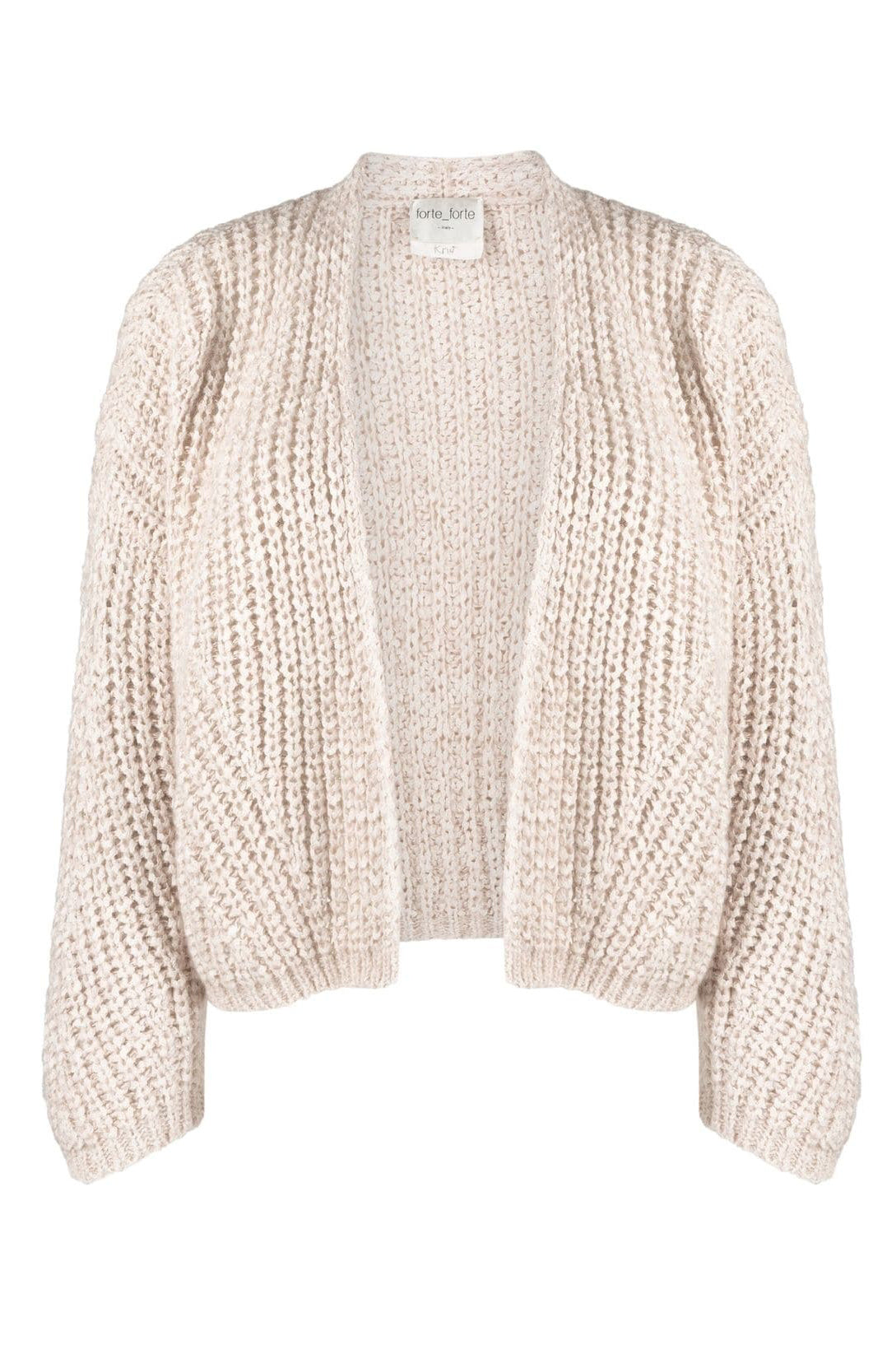 Open-front knitted cardigan, ecru