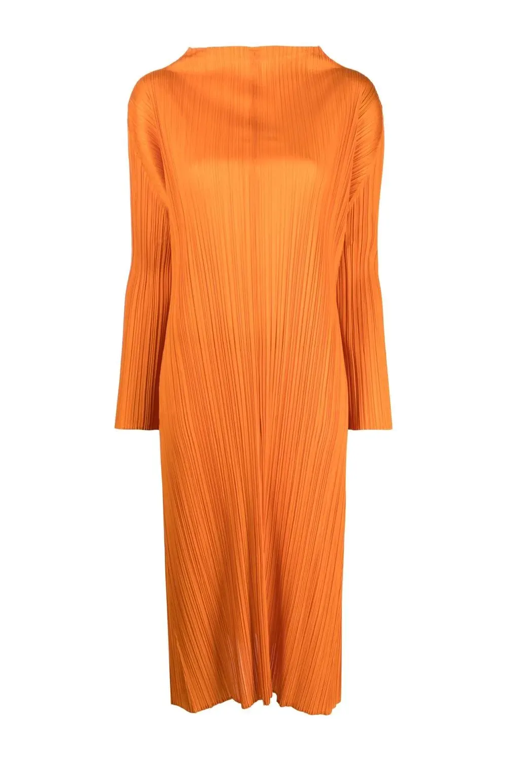 Pleated dress, dark orange