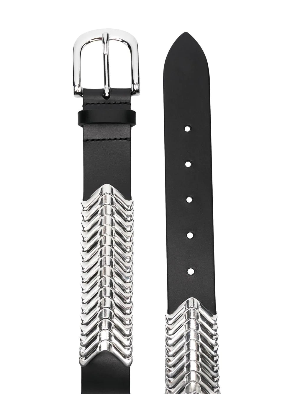 Tehora chevron-detail belt, black-silver