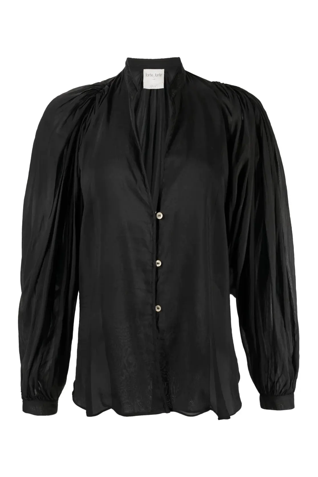 semi-sheer blouse black