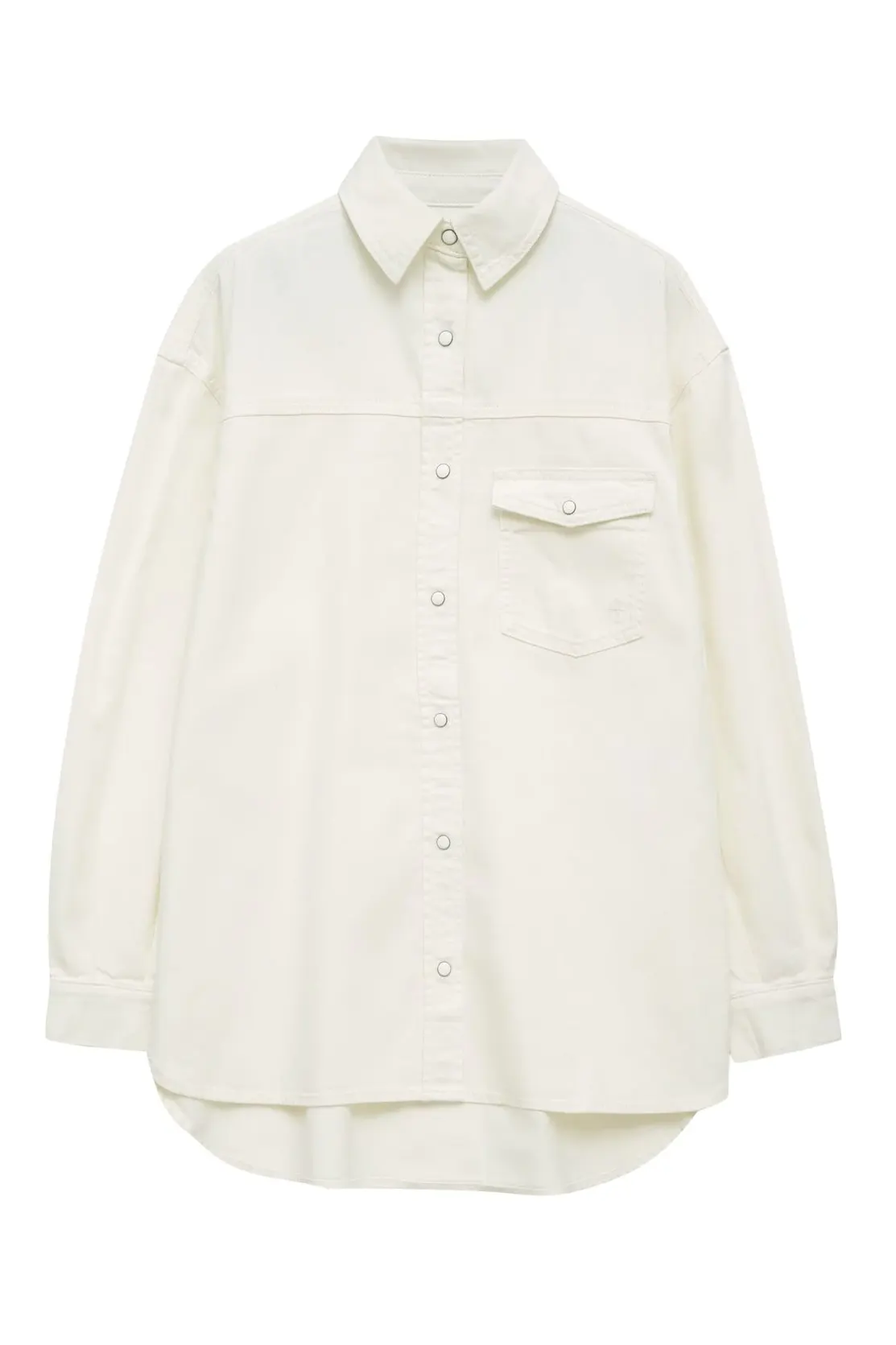 Sloan button-front overshirt, ivory