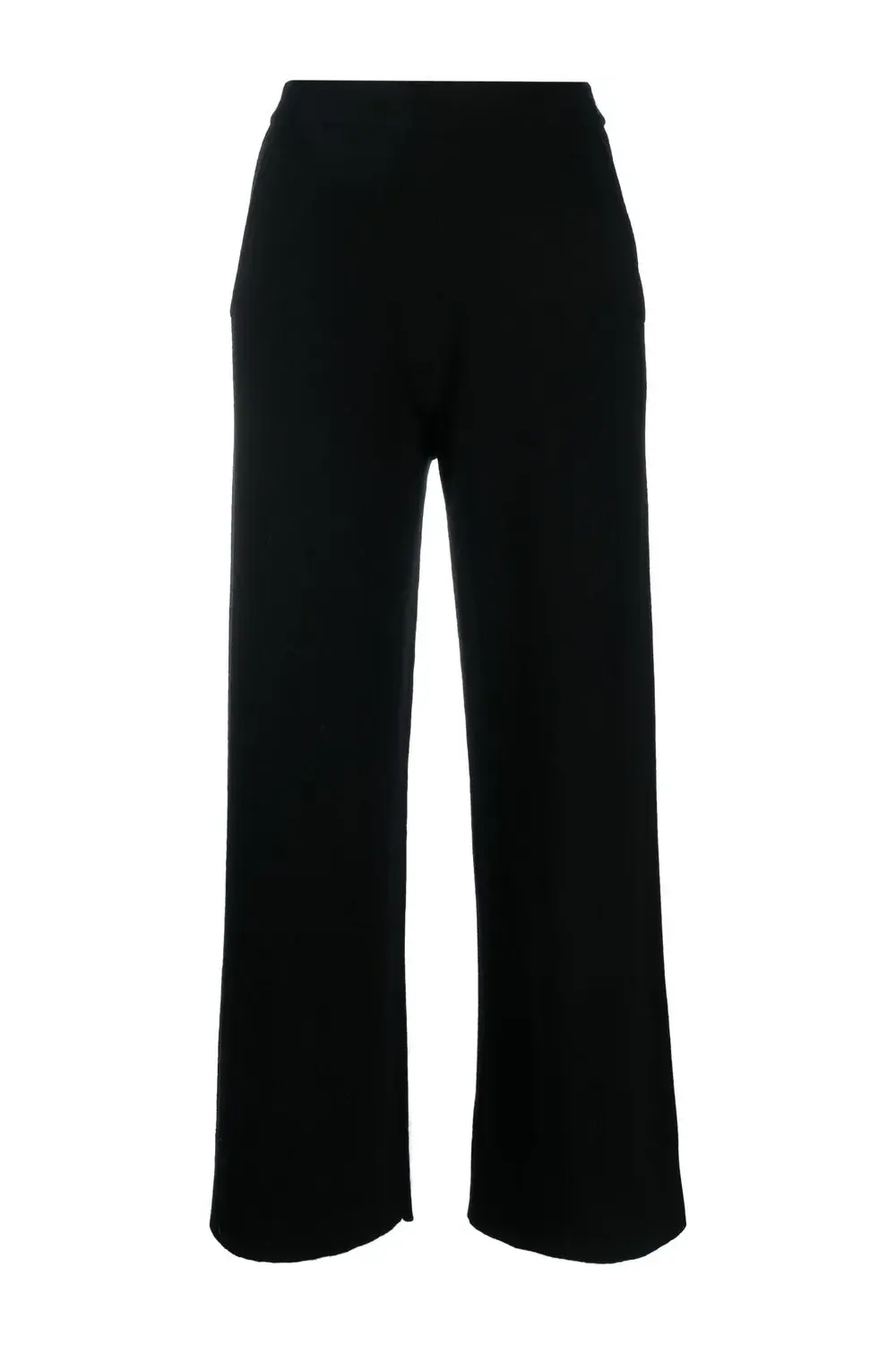 Straight-leg cashmere trousers, black