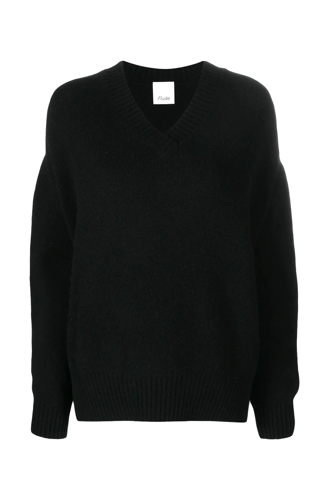 V-neck knitted jumper, black