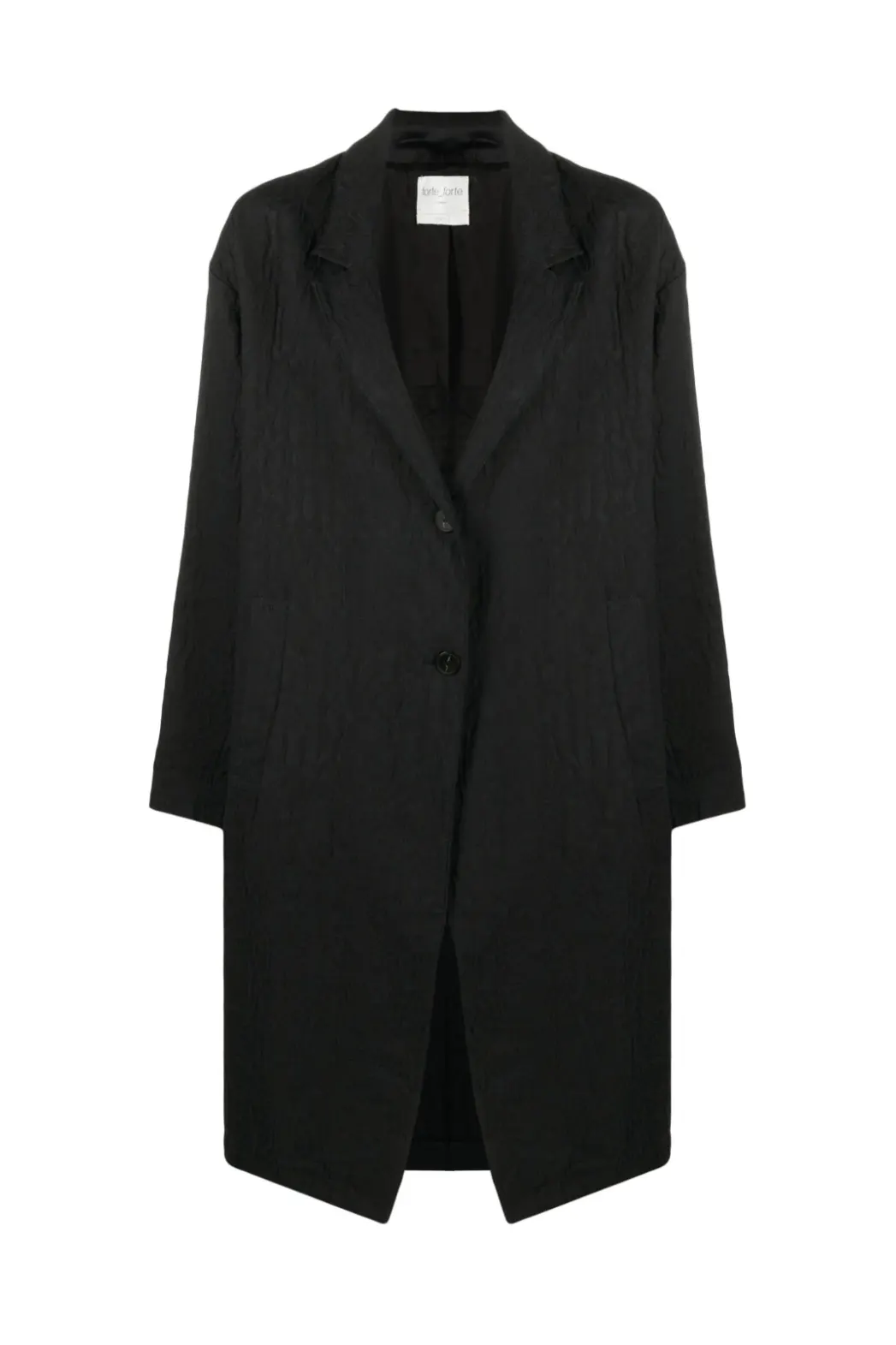 Linen jacquard coat, black