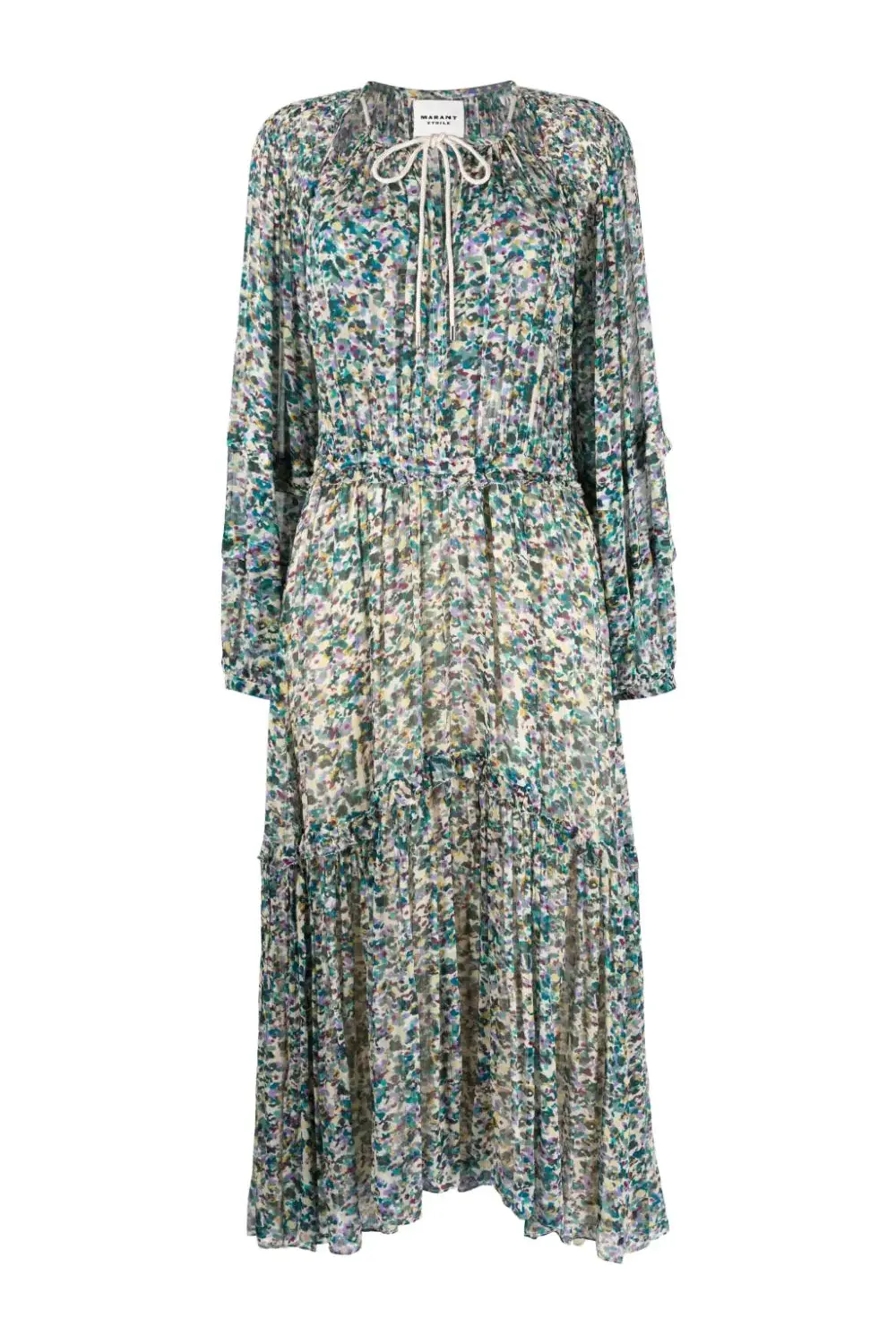Fratela long-sleeved chiffon print dress, 3 colors