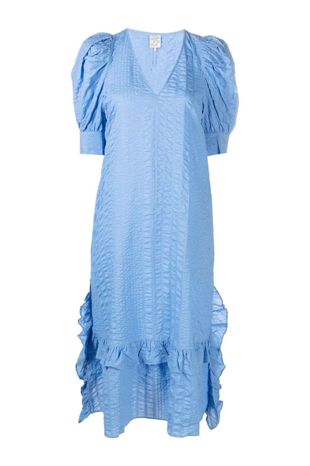 Ailani mid-length puff sleeves dress, blue