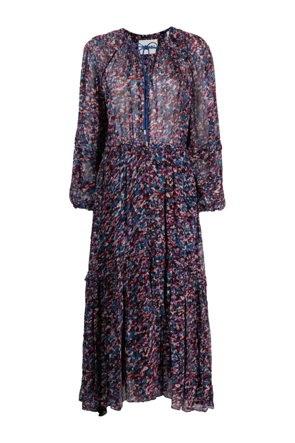 Fratela long-sleeved chiffon print dress, 3 colors