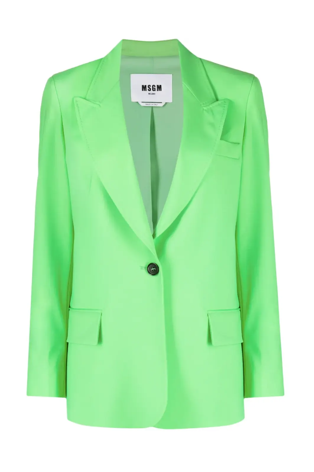 Tropical green single-breasted wool blazer