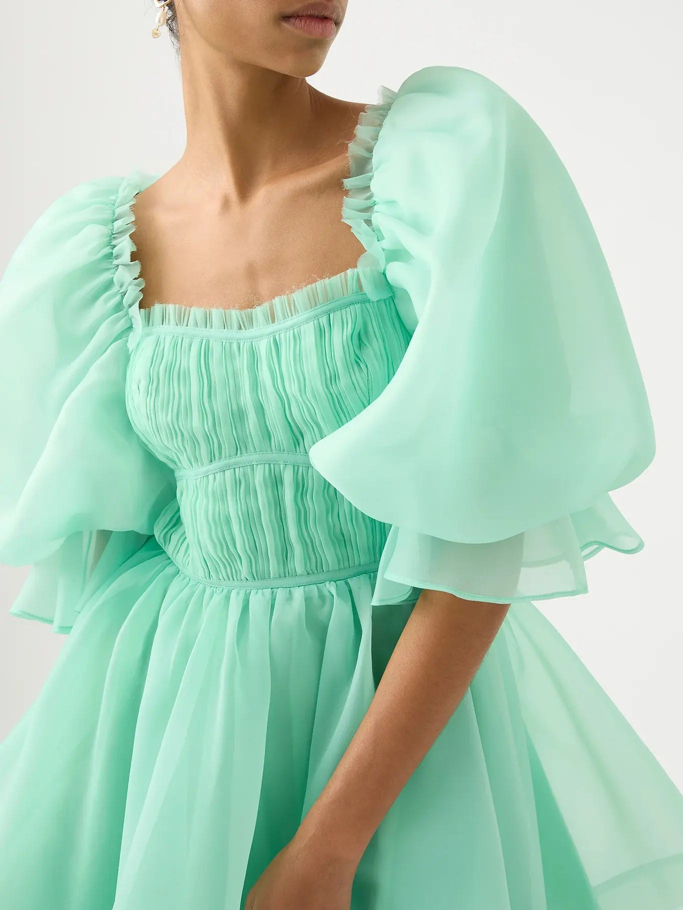 Astrid Tie Back Mini Dress, mint green