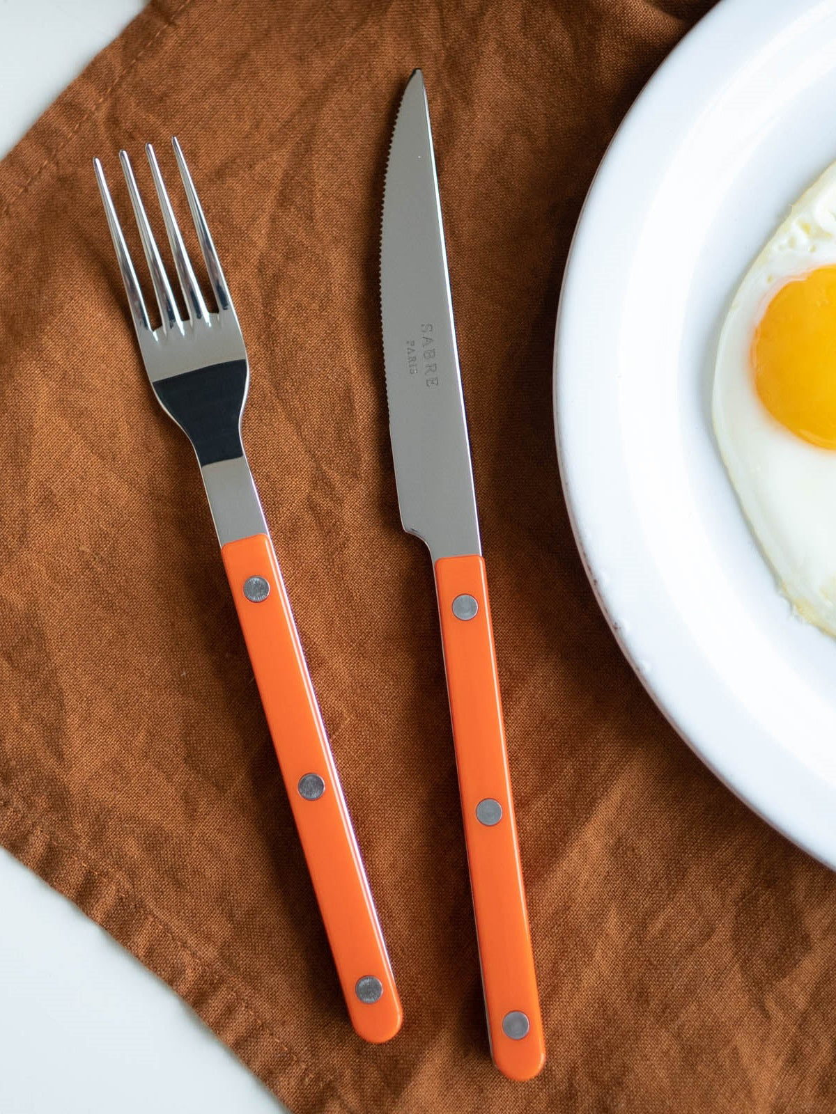 Bistrot dinner knife, solid orange
