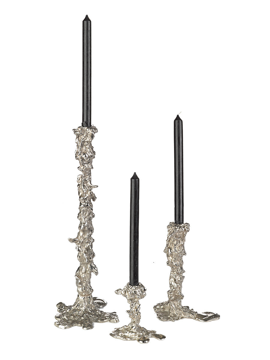 Drip candle holder, silver (S)