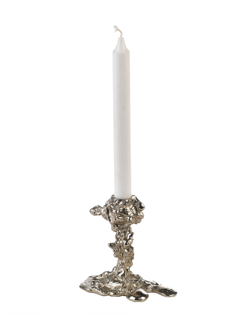 Drip S candle holder, silver