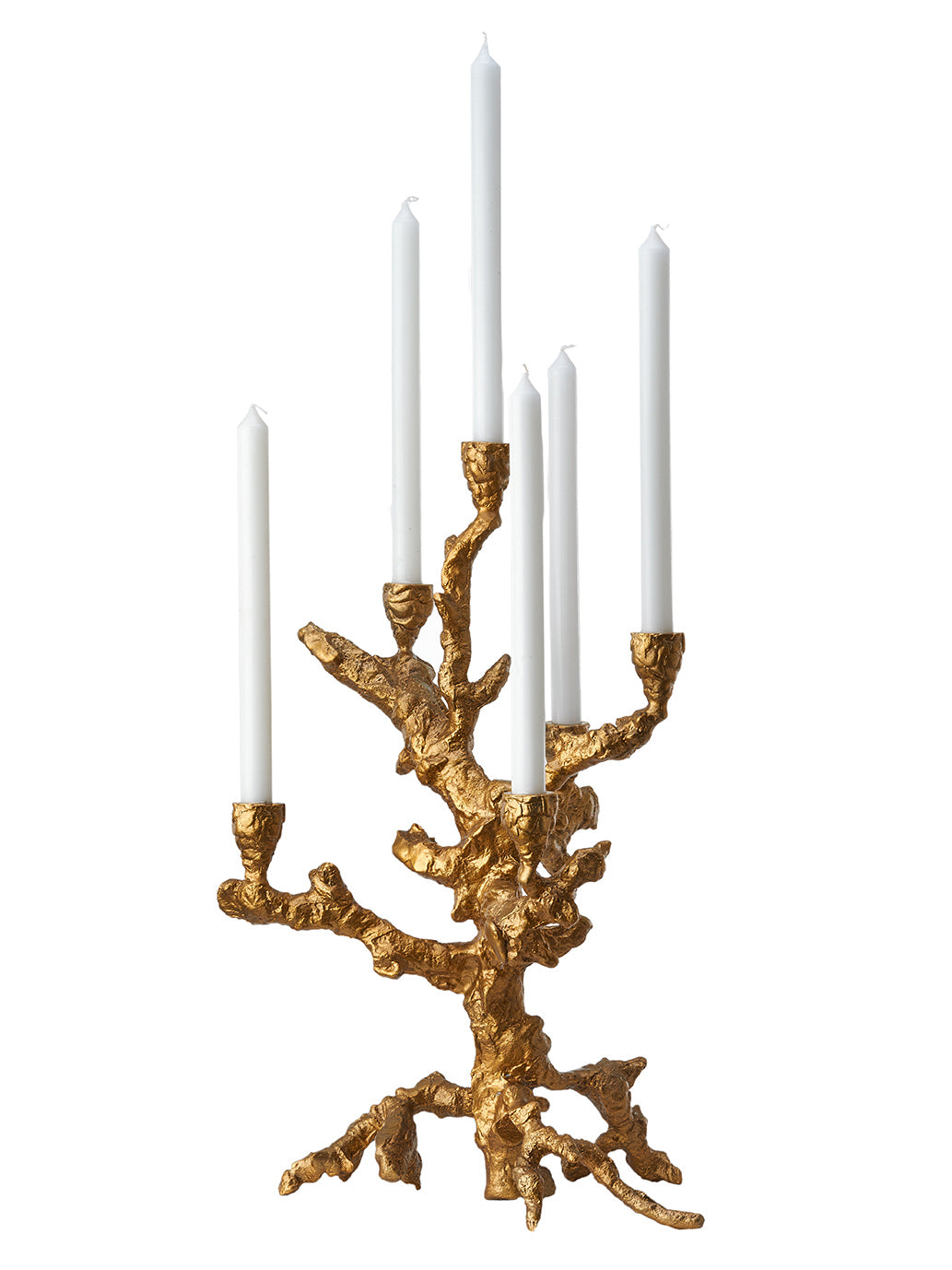 Candle holder apple tree, gold (L)