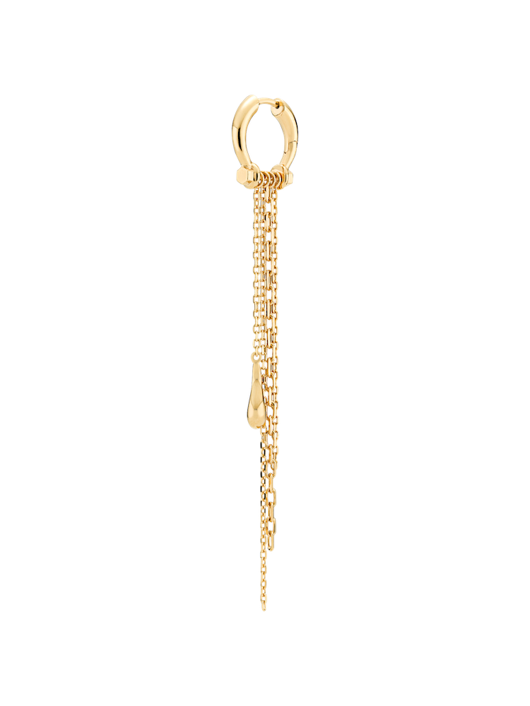 Rain chain-link drop earring, gold (1 pcs)