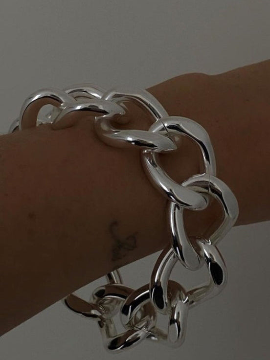 Bold bracelet, silver