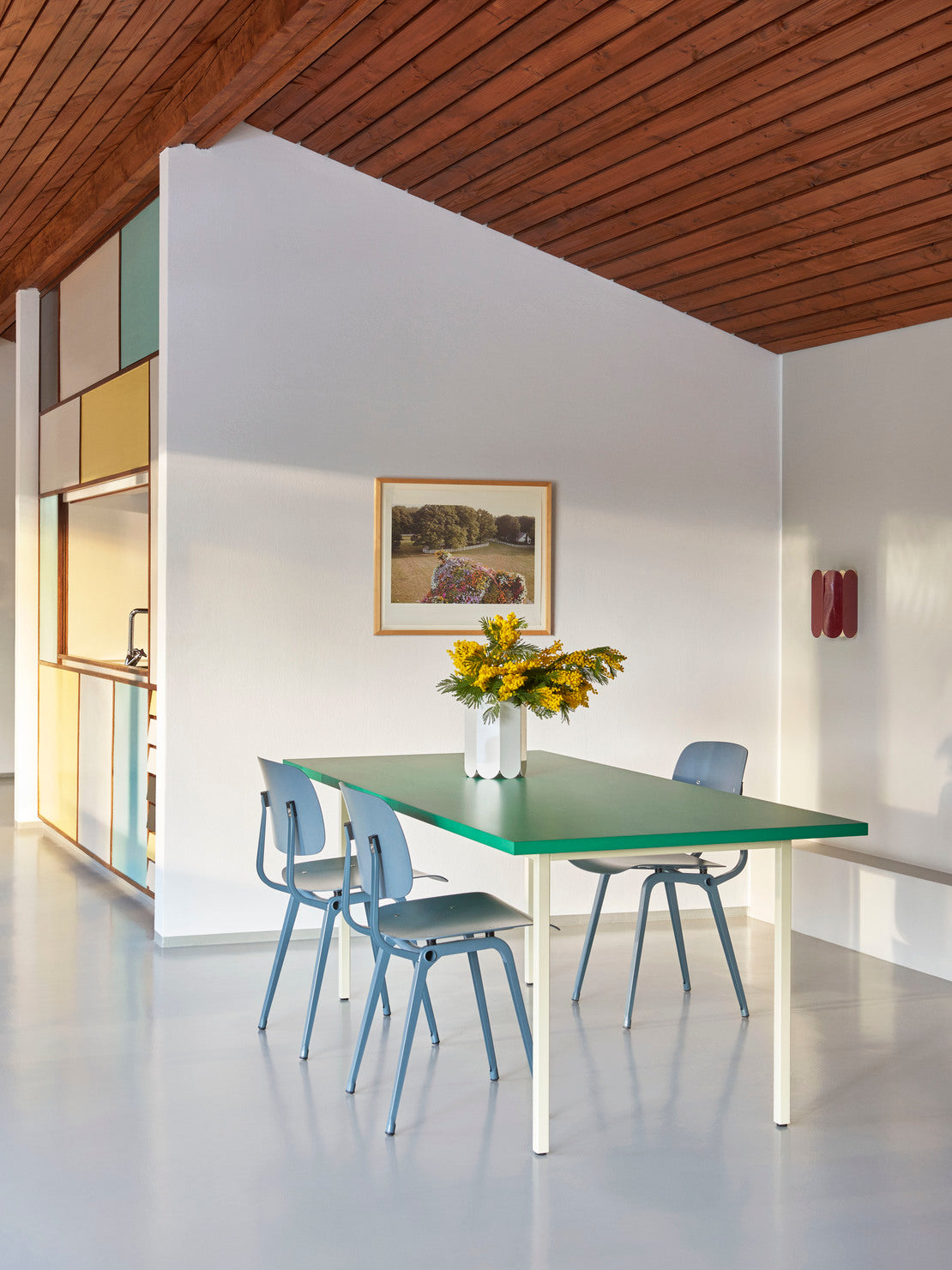 Two-Colour Dining Table, Green