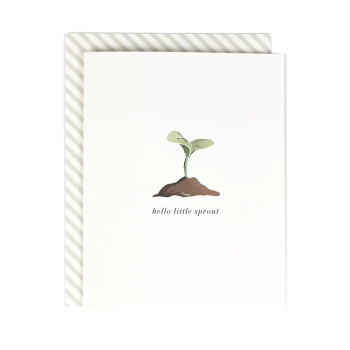 New baby card Hello Little Sprout