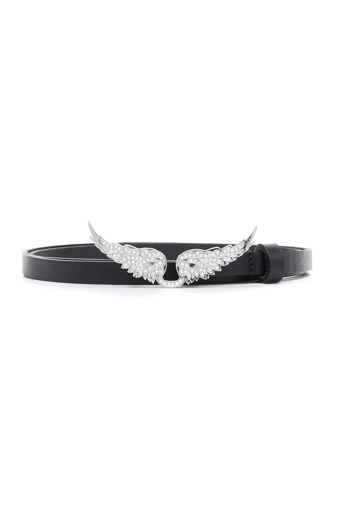 Wings-buckle belt, black-silver