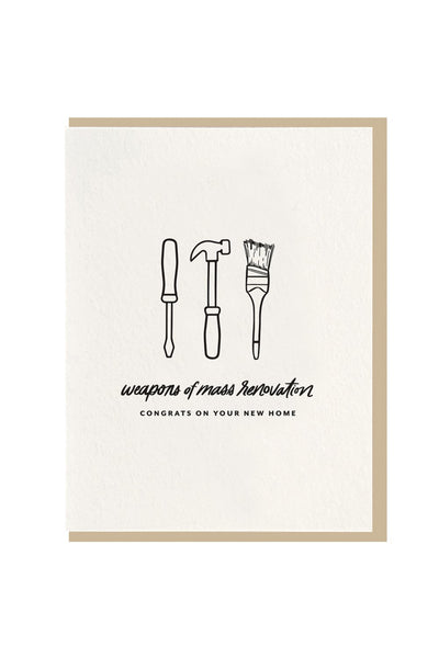 Mass Renovation Letterpress New Home Card