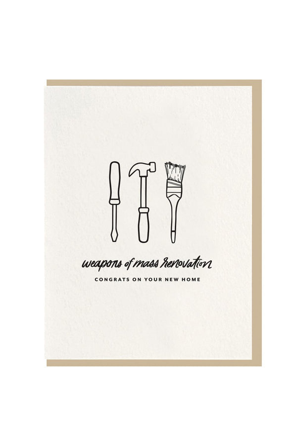 Mass Renovation Letterpress New Home Card