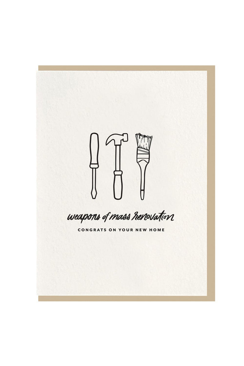 Mass Renovation Letterpress New Home Card